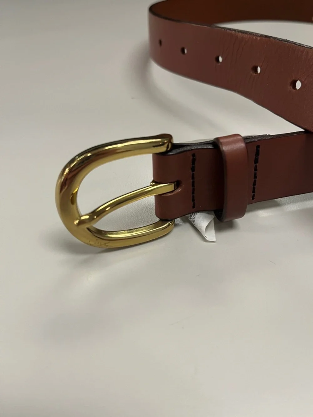 J. Crew Brown Leather Belt with Brass Buckle size small - Picture 3 of 11